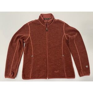 Kuhl Womens Chianti Fleece Full Zip Long Sleeve Pullover‎ Orange Sweater Medium